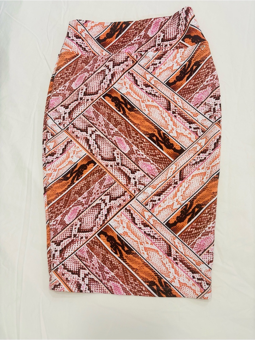 Thalia Sodi patchwork snakeskin-print pencil skirt